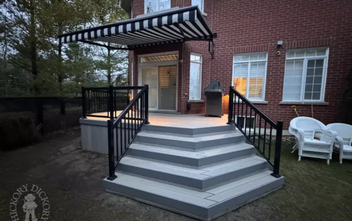 Deck with stairs and railings