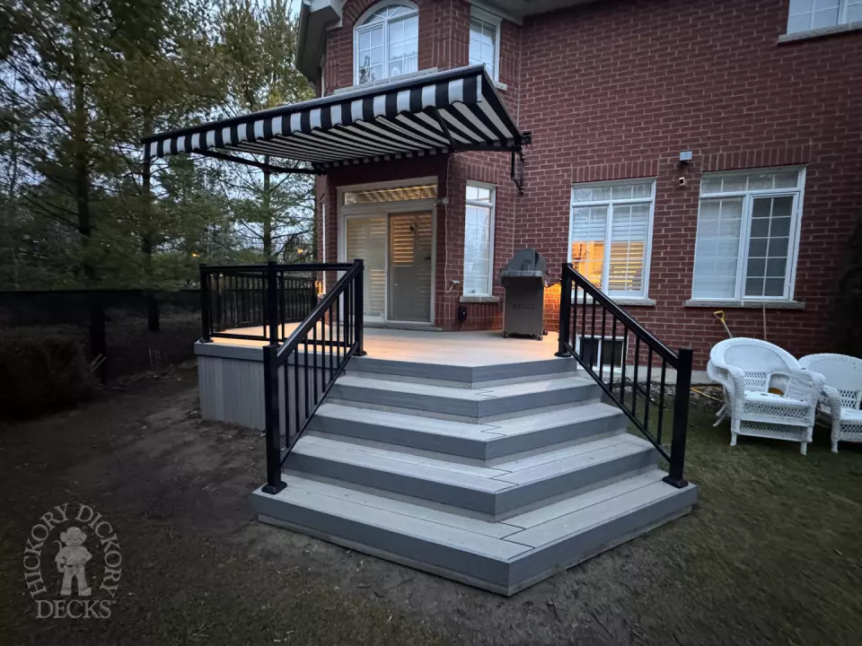 Deck with stairs and railings